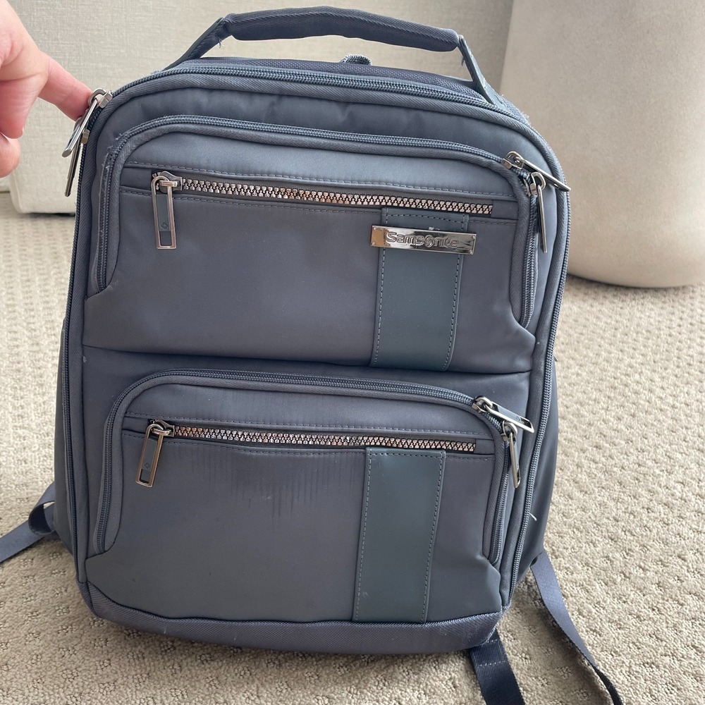 Samsonite Nuroad Convertible Hybrid Backpack Gun Metal Multi‎ Pockets Travel